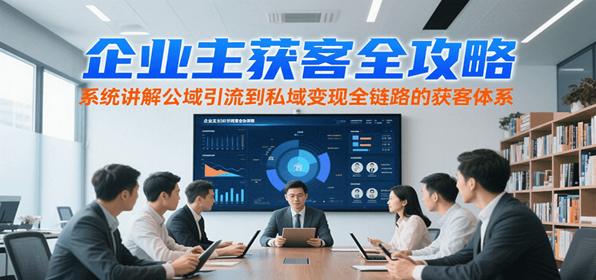 企业主获客全攻略，系统讲解公域引流到私域变现全链路的获客体系-千城资源网