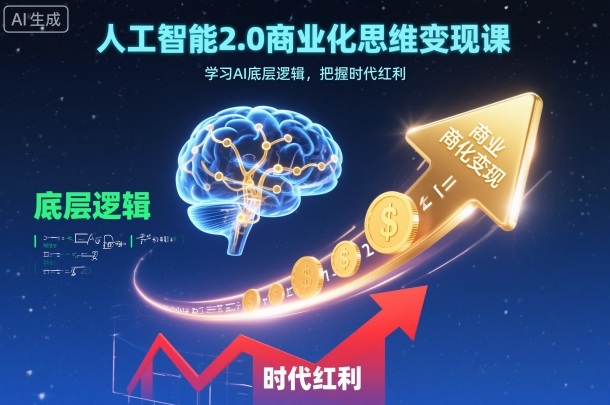 人工智能2.0商业化思维变现课，学习AI底层逻辑，把握时代红利-千城资源网
