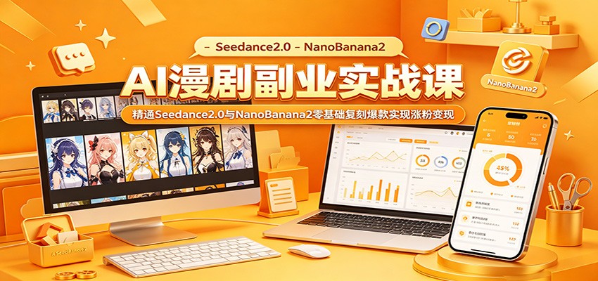 AI漫剧副业实战课：精通Seedance2.0与NanoBanana2零基础复刻爆款实现涨粉变现-千城资源网