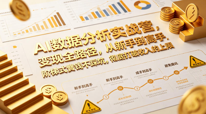 AI数据分析实战营，变现全路径，从新手到高手，阶梯式賺钱不踩坑，彻底打破收入的上限-千城资源网