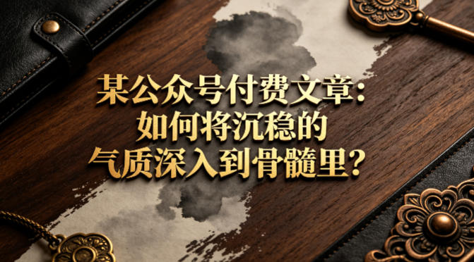 某公众号付费文章：如何将沉稳的气质深入到骨髓里？-千城资源网