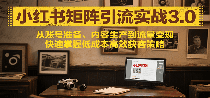 小红书矩阵引流3.0，从账号准备、内容生产到流量变现，快速掌握低成本高效获客策略-千城资源网