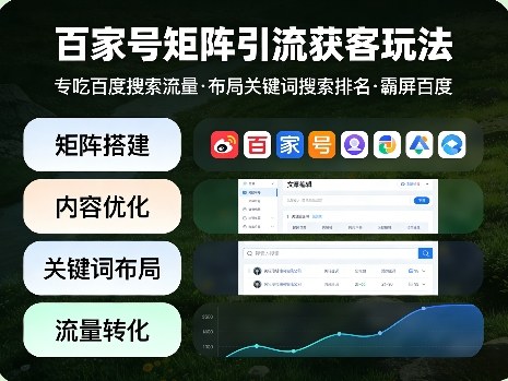 百家号矩阵引流获客玩法，专吃百度搜索流量，布局关键词搜索排名，霸屏百度-千城资源网