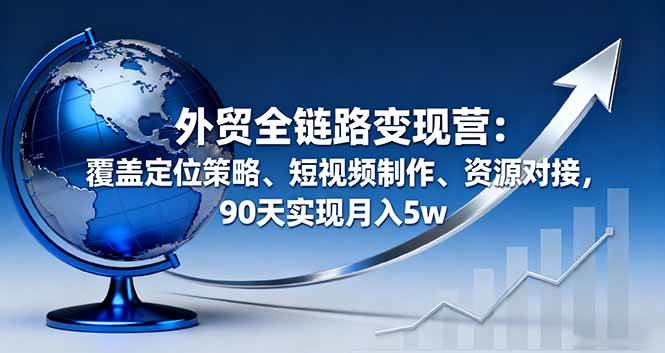 （16173期）外贸全链路变现营：覆盖定位策略、短视频制作、资源对接，90天实现月入5w-千城资源网