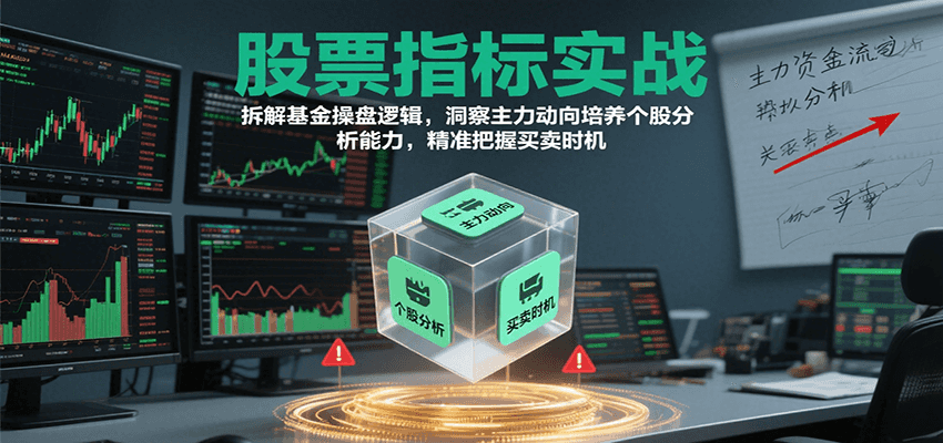 股票指标实战，拆解基金操盘逻辑，洞察主力动向培养个股分析能力，精准把握买卖时机-千城资源网