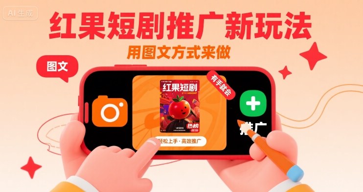 红果短剧推广新玩法，用图文方式来做，有手就会-千城资源网