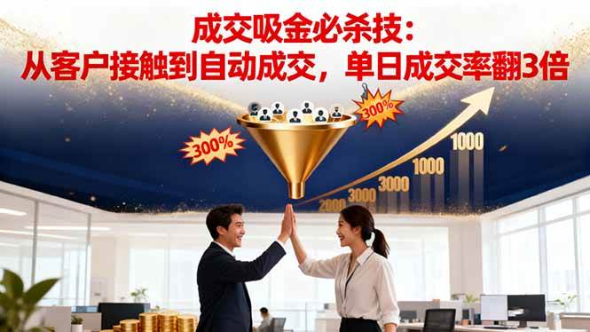 （16432期）吸金成交营销必杀技：从客户接触到自动成交，单日成交率翻3倍-千城资源网