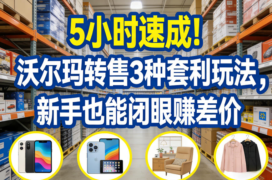 5小时速成！沃尔玛转售3种套利玩法，新手也能闭眼賺差价-千城资源网