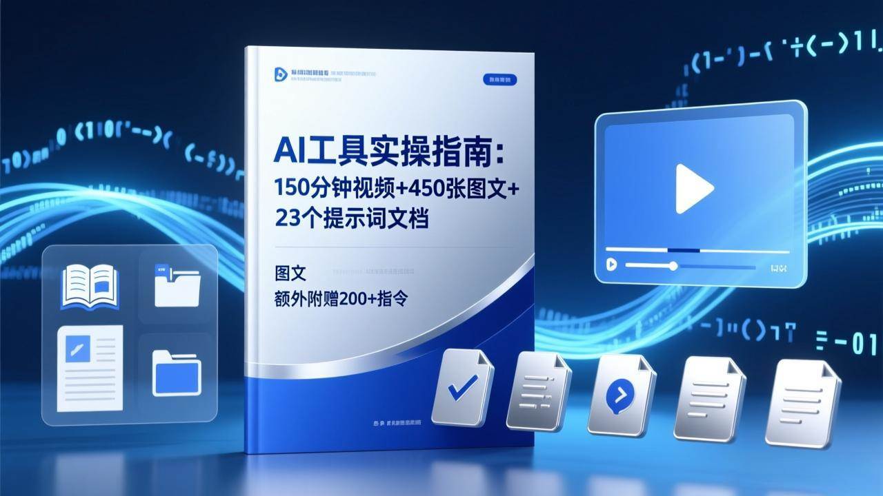 （17504期）AI工具实操指南：150分钟视频+450张图文+23个提示词文档，额外附赠200+指令-千城资源网