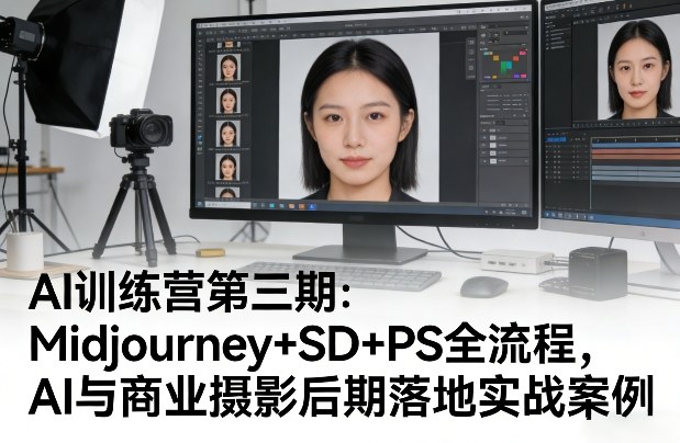 AI训练营第三期：Midjourney+SD+PS全流程，AI与商业摄影后期落地实战案例-千城资源网