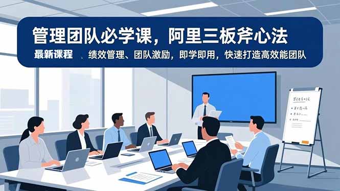 管理团队必学课，阿里三板斧心法、绩效管理、团队激励，即学即用，快速打造高效能团队-千城资源网