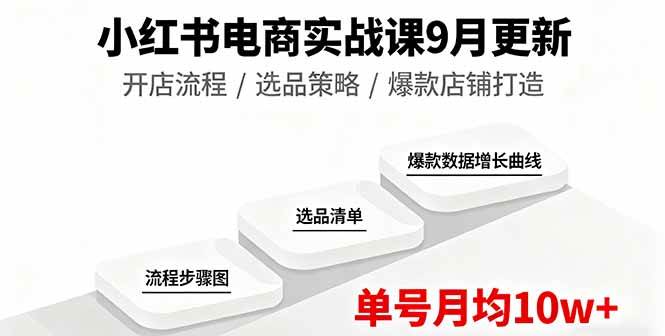 （16120期）小红书电商实战课9月更新，开店流程/选品策略/爆款店铺打造，单号月均10w+-千城资源网