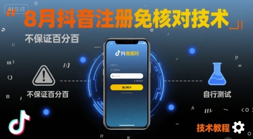 8月抖音注册免核对技术，不保证百分百，自测-千城资源网