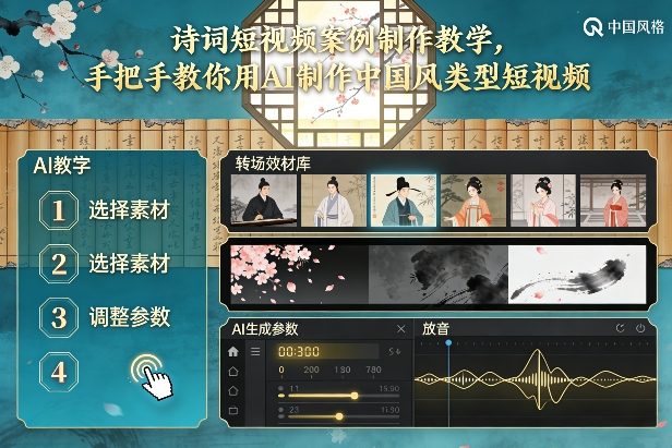古诗词短视频案例制作教学，手把手教你用AI制作中国风类型短视频-千城资源网