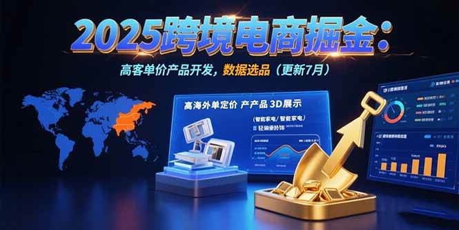 （15512期）2025跨境电商掘金：蓝海市场定位，高客单价产品开发，数据选品(更新7月)-千城资源网