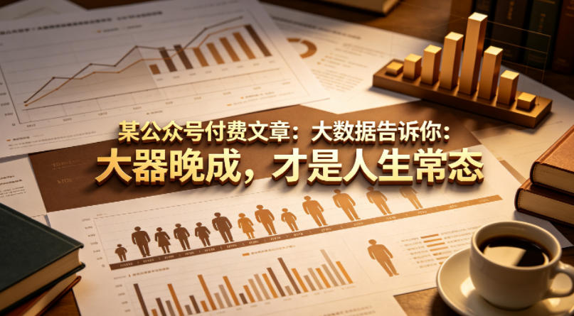 某公众号付费文章：大数据告诉你：大器晚成，才是人生常态-千城资源网