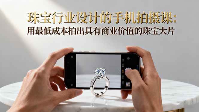 （16385期）珠宝行业设计的手机拍摄课：用最低成本拍出具有商业价值的珠宝大片！-千城资源网