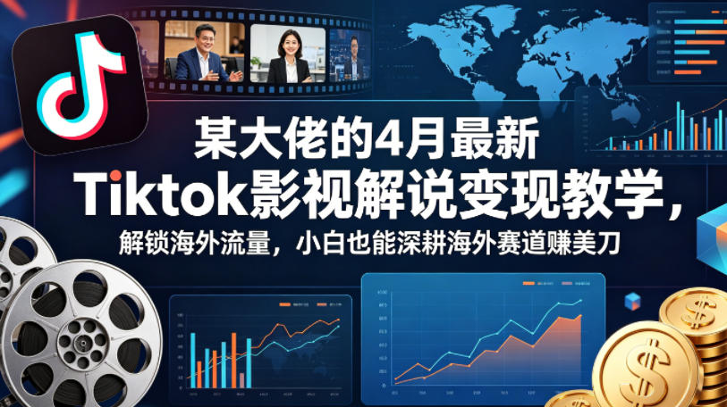某大佬的4月最新Tiktok影视解说变现教学，解锁海外流量，小白也能深耕海外赛道賺美刀（更新）-千城资源网