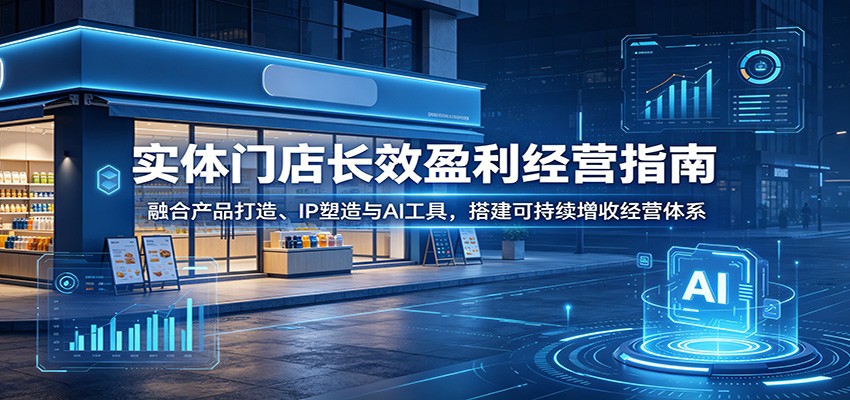 实体门店长效盈利经营指南：融合产品打造、IP塑造与AI工具，搭建可持续增收经营体系-千城资源网