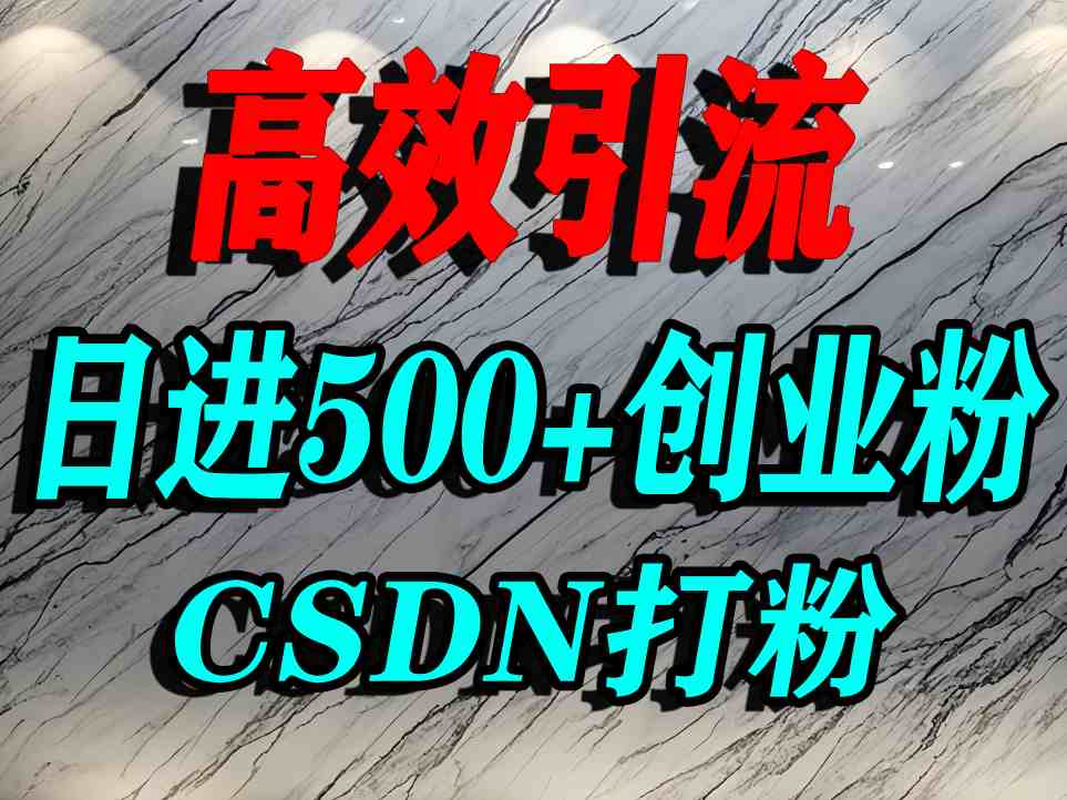 怎么打创业粉？CSDN又一个你不知道的打粉引流神秘平台，单人日引500+精准流量-千城资源网