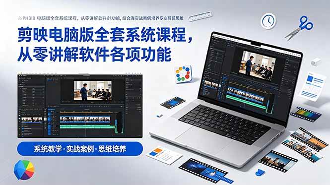 （18926期）剪映电脑版全套系统课程，从零讲解软件各项功能，结合海量实战案例培养专业剪辑思维-千城资源网