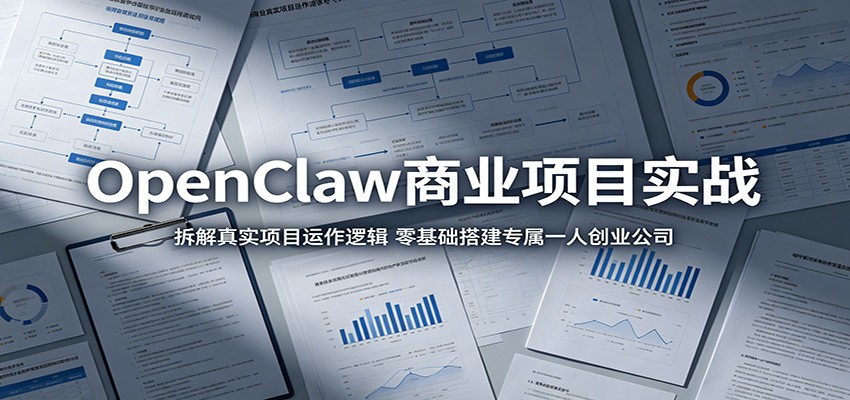 OpenClaw商业项目实战：拆解真实项目运作逻辑，零基础搭建专属一人创业公司-千城资源网