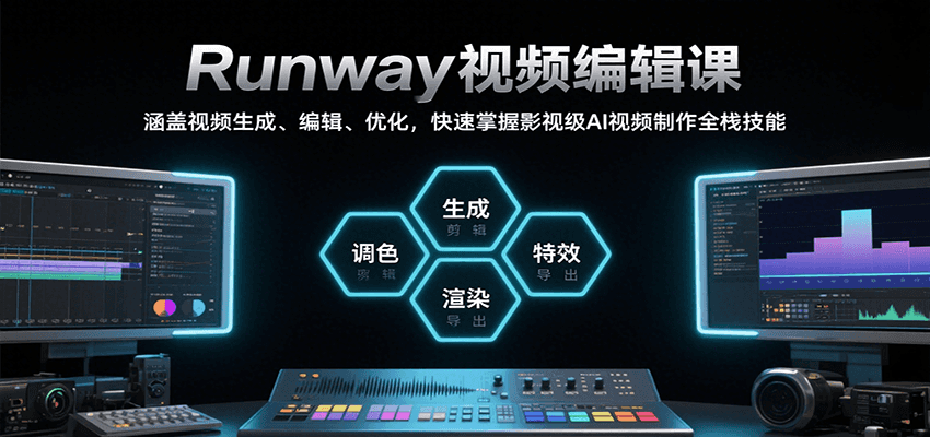 Runway视频编辑课，涵盖视频生成、编辑、优化，快速掌握影视级AI视频制作全栈技能-千城资源网