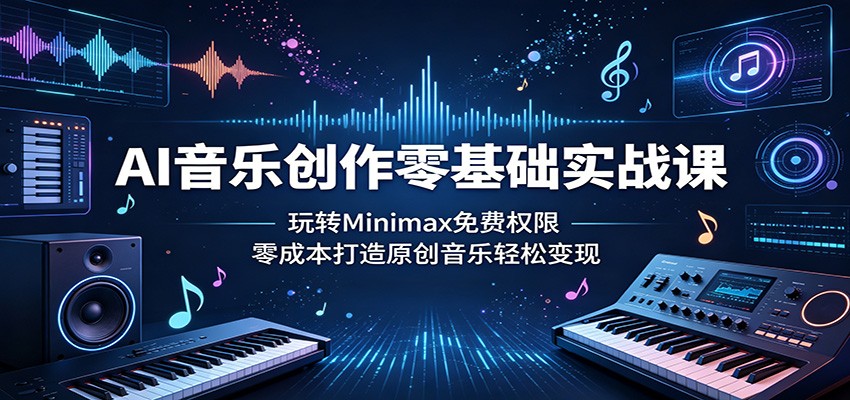 AI音乐创作零基础实战课：玩转Minimax免费权限，零成本打造原创音乐轻松变现-千城资源网