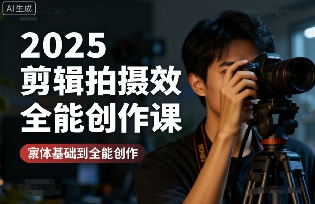 2025剪辑拍摄特效全能创作课，零基础到全能创作-千城资源网