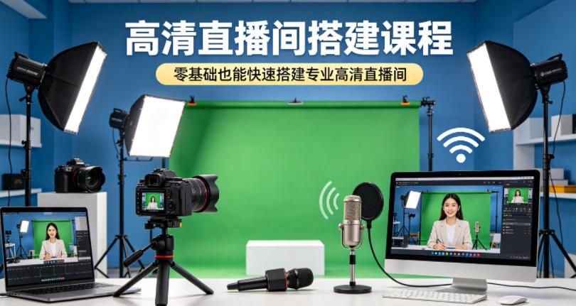 高清直播间搭建课程，零基础也能快速搭建专业高清直播间-千城资源网