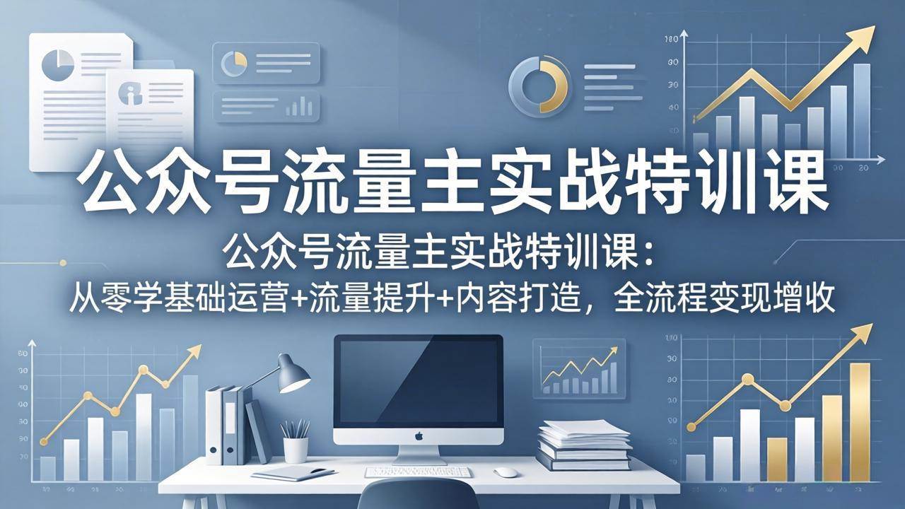 （18072期）公众号流量主实战特训课：从零学基础运营+流量提升+内容打造，全流程变现增收-千城资源网