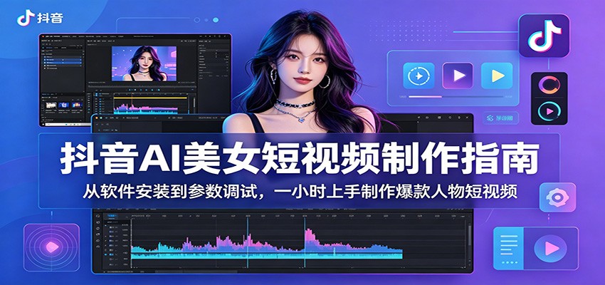 抖音AI美女短视频制作指南：从软件安装到参数调试，一小时上手制作爆款人物短视频-千城资源网