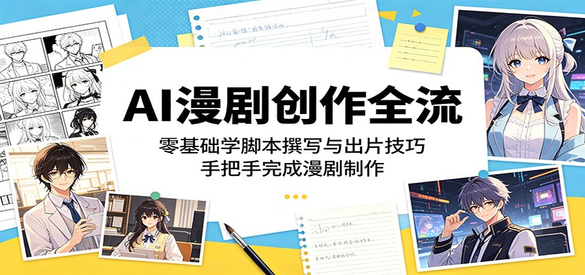 AI漫剧创作全流：零基础学脚本撰写与出片技巧，手把手完成漫剧制作-千城资源网