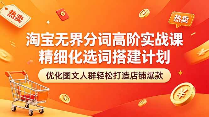 （18564期）淘宝无界分词高阶实战课 精细化选词搭建计划 优化图文人群轻松打造店铺爆款-千城资源网