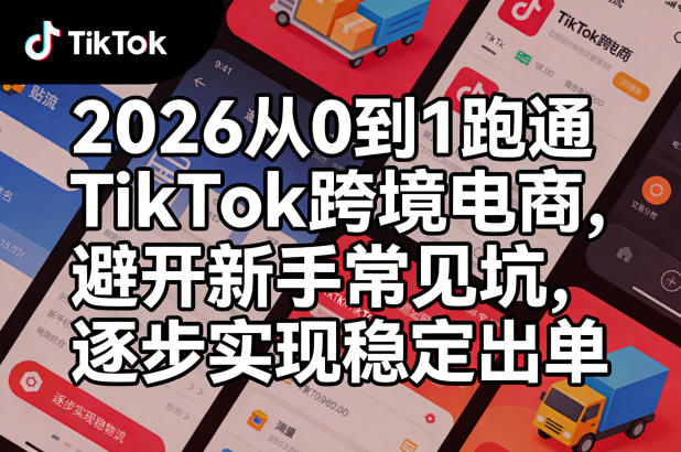 2026从0到1跑通TikTok跨境电商，避开新手常见坑，逐步实现稳定出单-千城资源网
