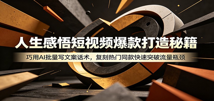 人生感悟短视频爆款打造秘籍：巧用A 批量写文案话术，复刻热门同款快速突破流量瓶颈-千城资源网