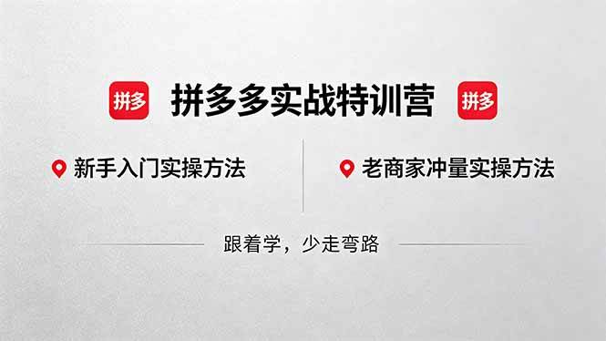 （18468期）拼多多实战特训营(更新5月15)：不管是新手入门或老商家冲量，都有实操方法，跟着学，少走弯路-千城资源网