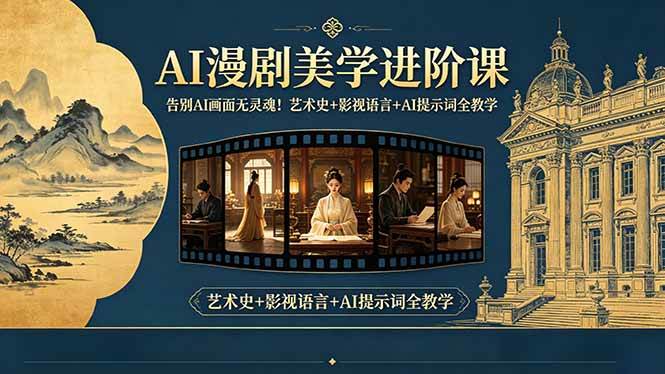 （18480期）告别AI画面无灵魂！AI漫剧美学进阶课，艺术史+影视语言+AI提示词全教学-千城资源网