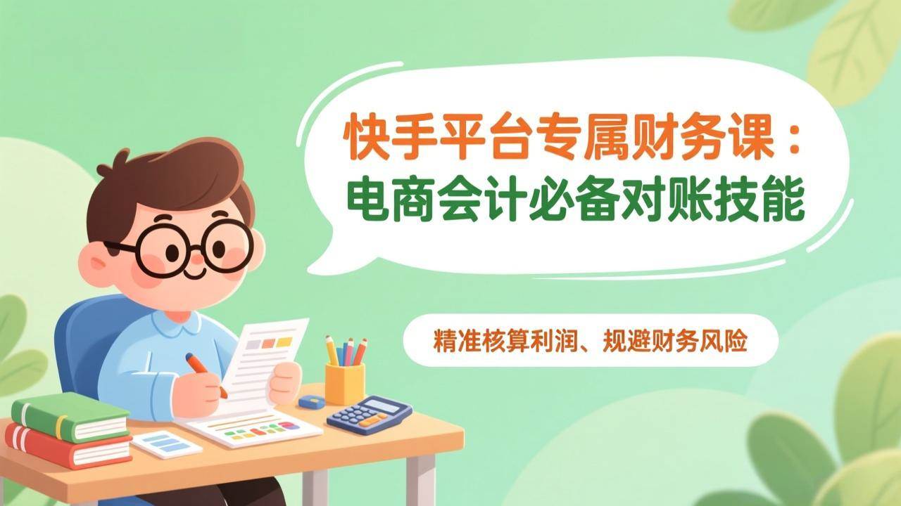 （17167期）快手平台专属财务课：电商会计必备对账技能，精准核算利润、规避财务风险-千城资源网