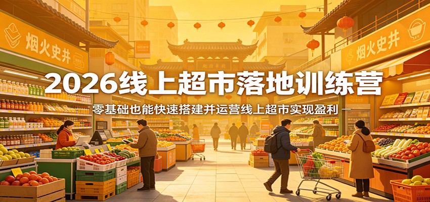 2026线上超市落地训练营，零基础也能快速搭建并运营线上超市实现盈利-千城资源网