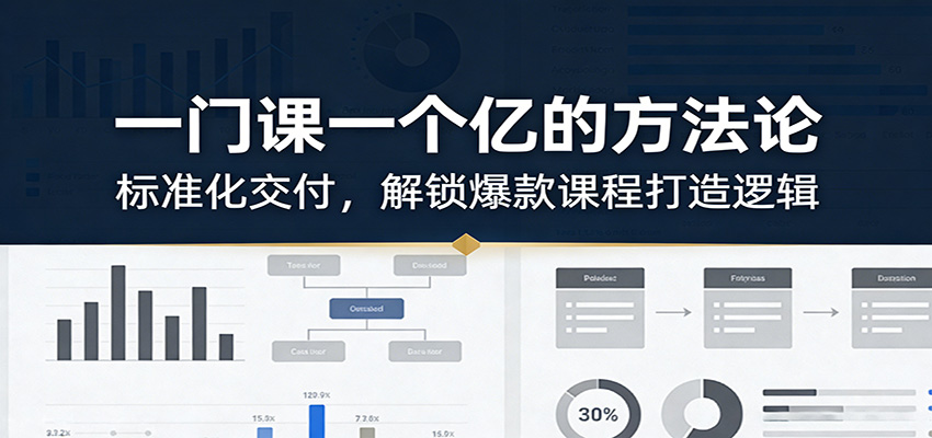 一门课一个亿的方法论：标准化交付，解锁爆款课程打造逻辑-千城资源网