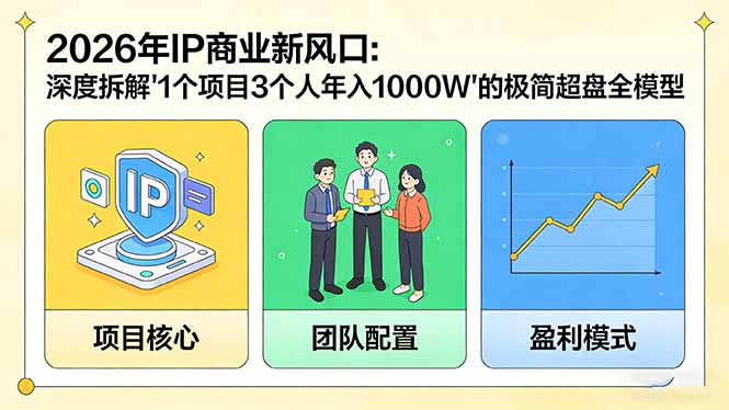 2026年IP商业新风口：深度拆解“1个项目3个人年入1000W”的极简超盘全模型-千城资源网
