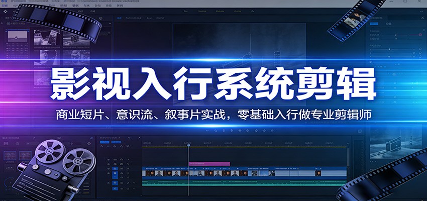 影视系统剪辑，商业短片、意识流、叙事片实战，零基础入行做专业剪辑师-千城资源网
