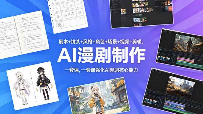 （18734期）剧本+镜头+风格+角色+场景+视频+剪辑，一套课强化AI漫剧核心能力-千城资源网