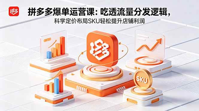 （18577期）拼多多爆单运营实战课：吃透流量分发逻辑，科学定价布局SKU轻松提升店铺利润-千城资源网