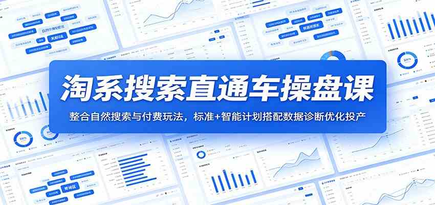 淘系搜索直通车操盘课：整合自然搜索与付费玩法，标准+智能计划搭配数据诊断优化投产-千城资源网