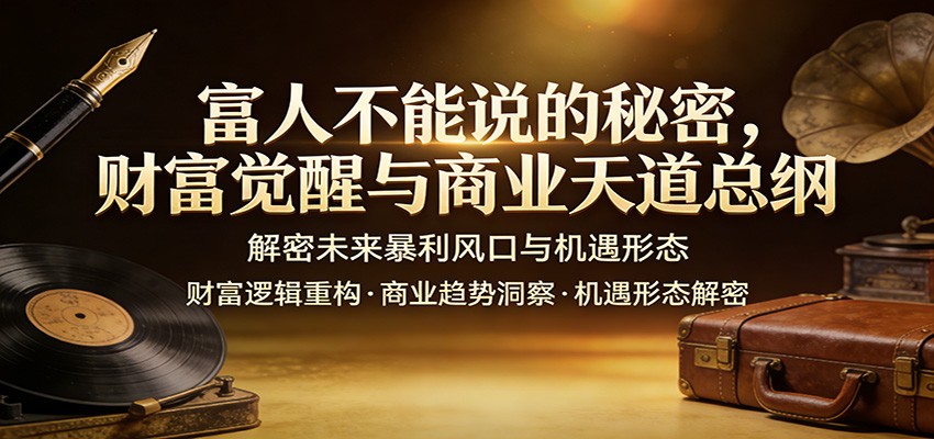 富人不能说的秘密，财富觉醒与商业天道总纲，解密未来暴利风口与机遇形态-千城资源网