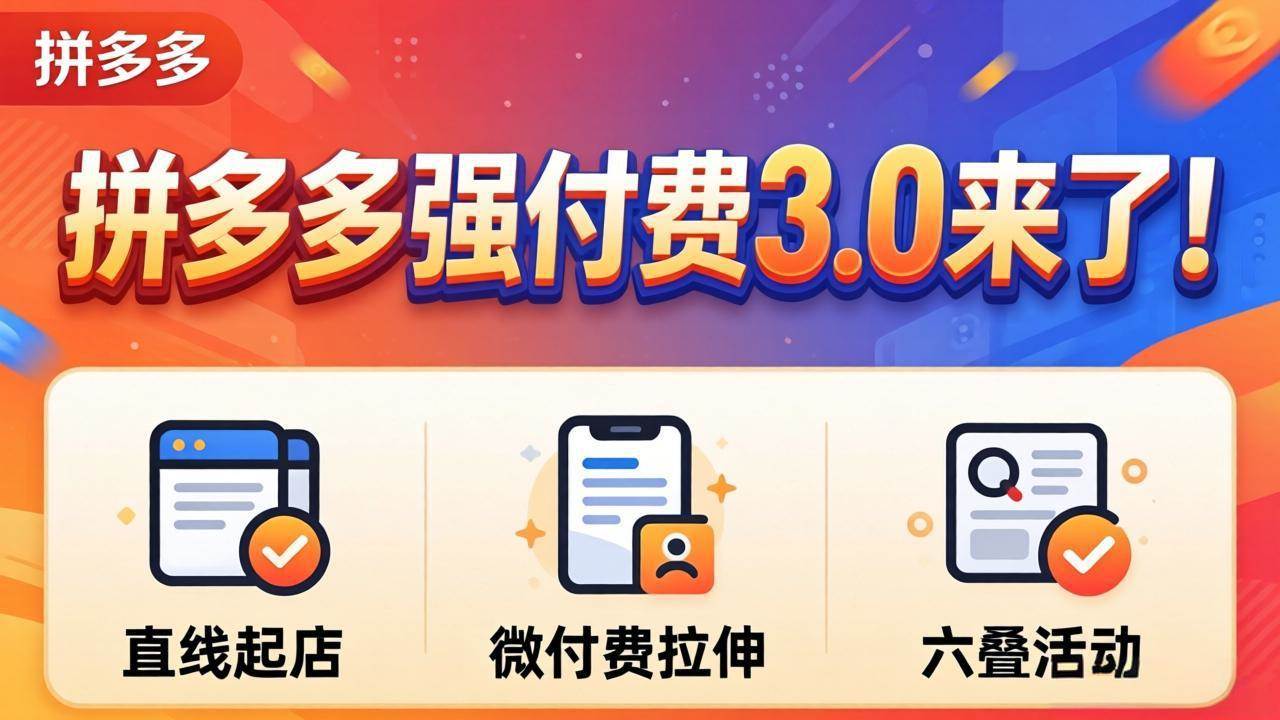 （18284期）拼多多强付费3.0来了（更新4月）直线起店+微付费拉伸+六叠活动，稳定起店破解流量瓶颈-千城资源网