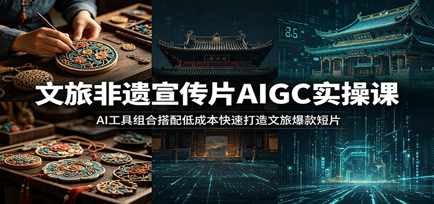 文旅非遗宣传片AIGC实操课：AI工具组合搭配低成本快速打造文旅爆款短片-千城资源网