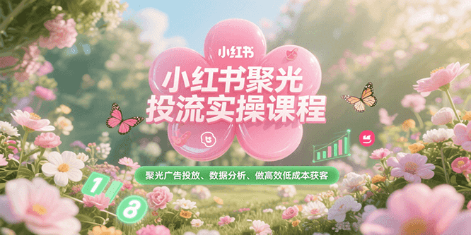 小红书聚光投流实操课程，聚光广告投放、数据分析、做高效低成本获客-千城资源网